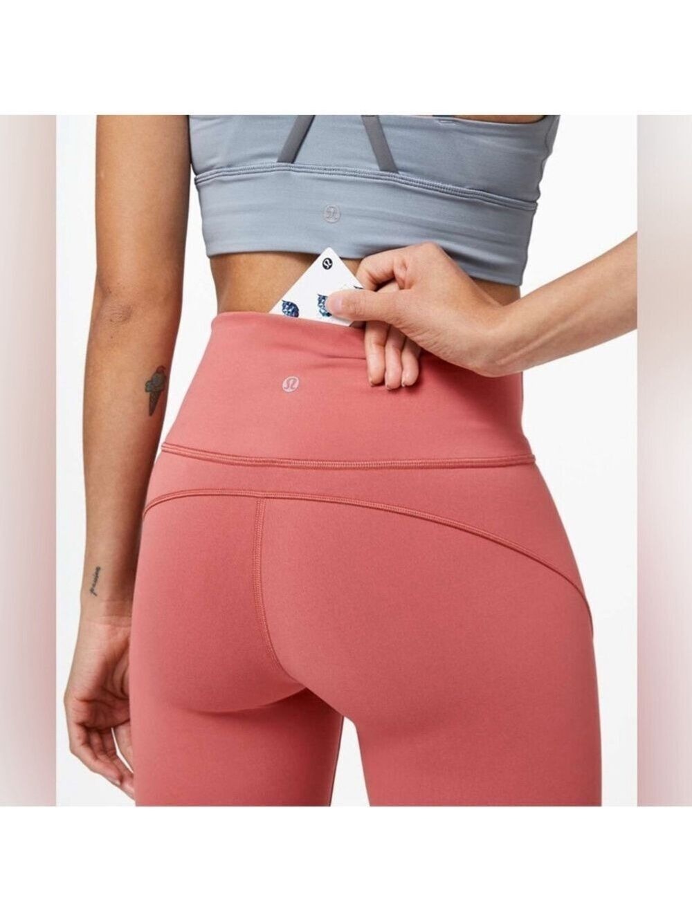 Lululemon In Movement Tight 25 Inch Everlux Rustic Coral Size 2 - Picture 2 of 10